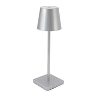 Hb Led - Lampara De Mesa Led Táctil, Inalámbrica Y Recargable Plateada