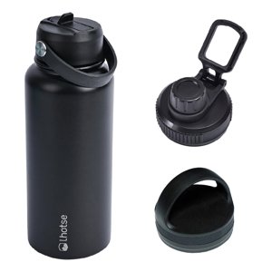 Botella Térmica Hydro Negro 960Ml + 2 Tapas Lhotse