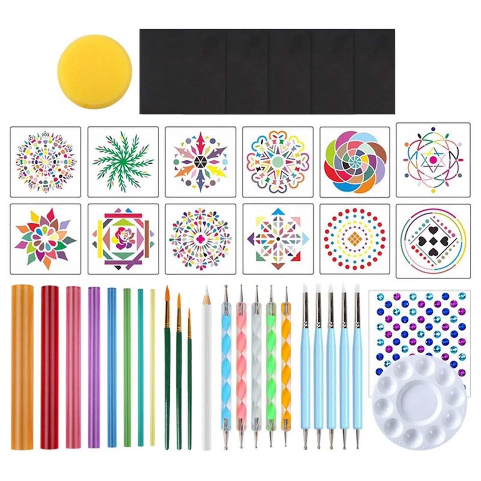Magideal - 42 X Juego De Herramientas De Pintura Mandala Dot, Juego De Puntos De Piedra Mandala, Lápices Ópticos, Juego De Herramientas De Pintura De Piedra Mand