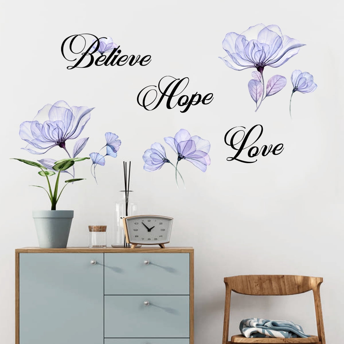 Picniva Purple "Love Without Quote" Wall Sticker – 31 X 14 Inch Vinyl Decal, Peel & Stick, Waterproof Wall Art For Home Decor - View #12