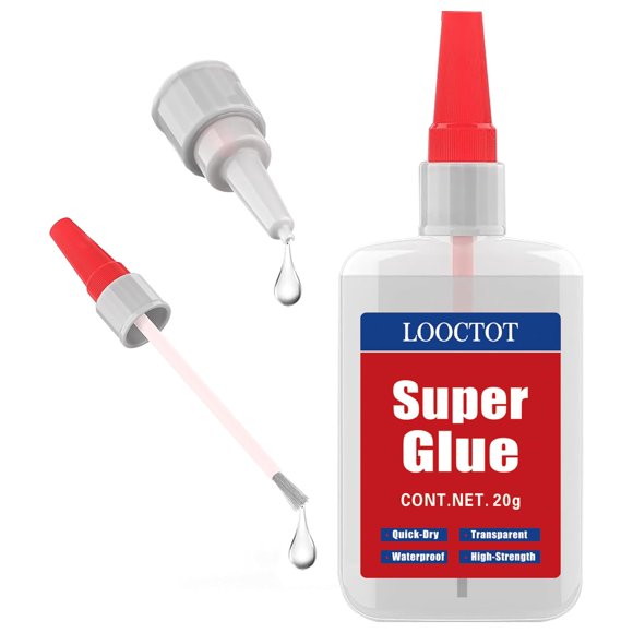 Superpegamento LOOCTOT (2 en 1) de 20 g con brocha aplicadora y boquilla