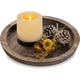 thumbnail image 1 of Candelabro rústico de madera con bandeja - Pequeño plato decorativo de madera para velas de pilar, ideal para cocina, encimera, mesa de centro, organizador, decoración del hogar, centro de mesa de bod, 1 of 5