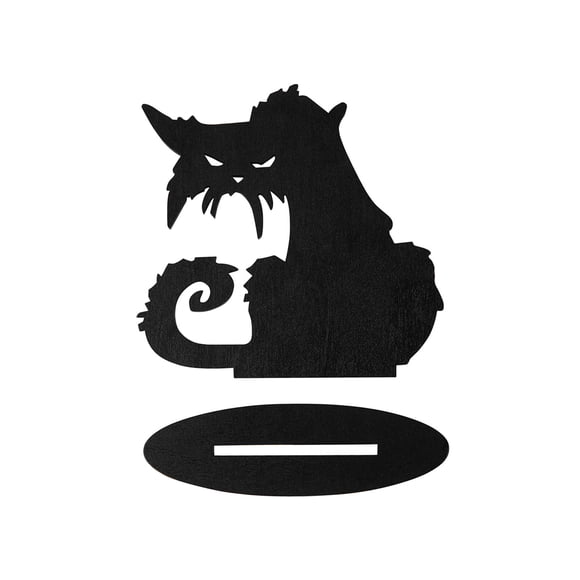 Escultura De Madera De Decoración De Silueta De Halloween Para Gato De Interior Al Aire Libre Para El Hogar