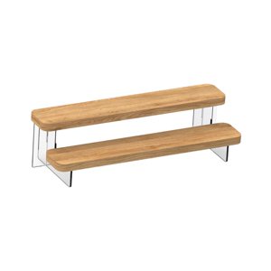 Magideal - Soporte De Exhibición De Madera Para Postres Y Pasteles, Soporte De Almacenamiento De Adornos Para Muñecas, Soporte De Exhibición Acrílico Para Muñeca 30Cmx11Cmx8Cm