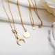 thumbnail image 3 of Bohemia Mujeres Collar Disco y Luna Collar Moneda Colgante Collar Deligatoe Gargantilla Cadena Collares multicapa para mujeres Gold Moon Crescent Disc Jewelry para mujeres y niñas, 3 of 6