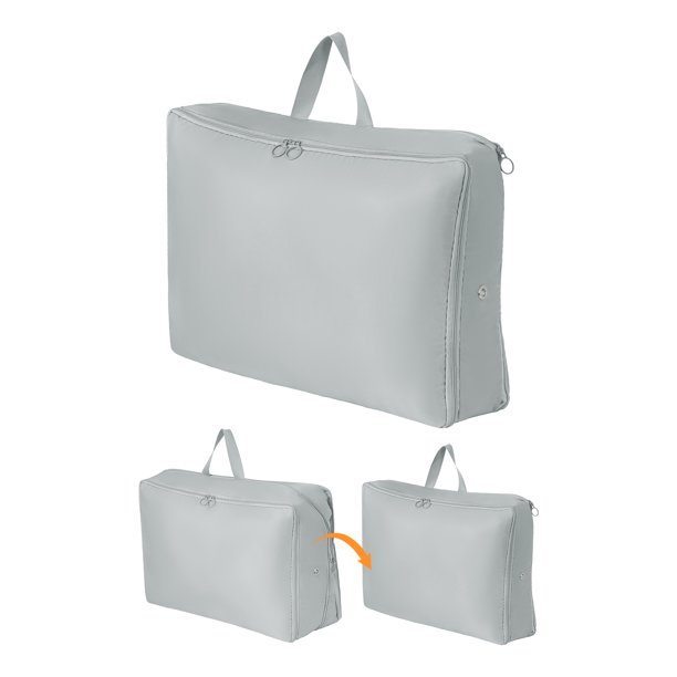 Paquete de 1 bolsas de almacenamiento plegables para ropa - Ideal para organizar el dormitorio, la ropa y el edredón con asas convenientes Gris 15.7*7.1*11.8in