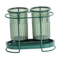 Magideal - Palillos Multifunción Estante De Drenaje Estante De Secado Vajilla Estante De Almacenamiento Cubiertos Para El Escritorio Del Hotel De Comedor Verde