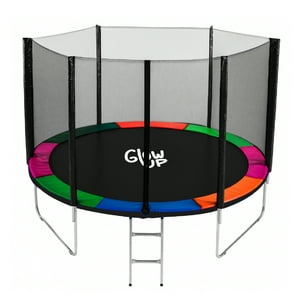 Cama Elástica 10 Ft 3,05 Mts Glowup + Malla Seguridad Y Escalera