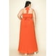 thumbnail image 2 of Vestido Largo De Gasa Plisada Con Ribete Dorado Cuello Y Cinturón Abertura En El Pecho Color Óxido (talla Grande Para Mujer), 2 of 3