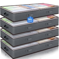 Contenedores De Almacenamiento Para Debajo De La Cama Budding Joy De 90 Litros (Paquete De 4)