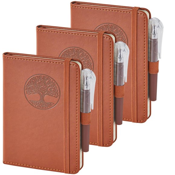Cuaderno NIRMIRO A6 Paquete de 3 con Cubierta de Cuero y 408 Páginas
