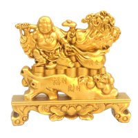 Bothyi - Maitreya Riendo Buda Estatua Decoración De Mesa Hecha A Mano Para Sala De Estar