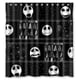thumbnail image 1 of Cortina de ducha de calavera de Pesadilla antes de Navidad, juego de cortina de baño con ganchos, tamaño 66 x 72 pulgadas, 1 of 3