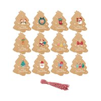 Magideal - Etiquetas De Regalo De Papel, Etiquetas Navideñas Con Cordón Con Agujeros, Decoraciones Navideñas, Etiquetas Colgantes Para Celebración, Paquete De Fi Caqui En Forma De Árbol