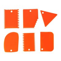 Magideal - 6X Pastel Más Liso Pastel De Glaseado Gadgets De Cocina Herramientas De Cerámica Herramienta De Borde De Cortador De Crema Para Principiantes Pasteles Naranja