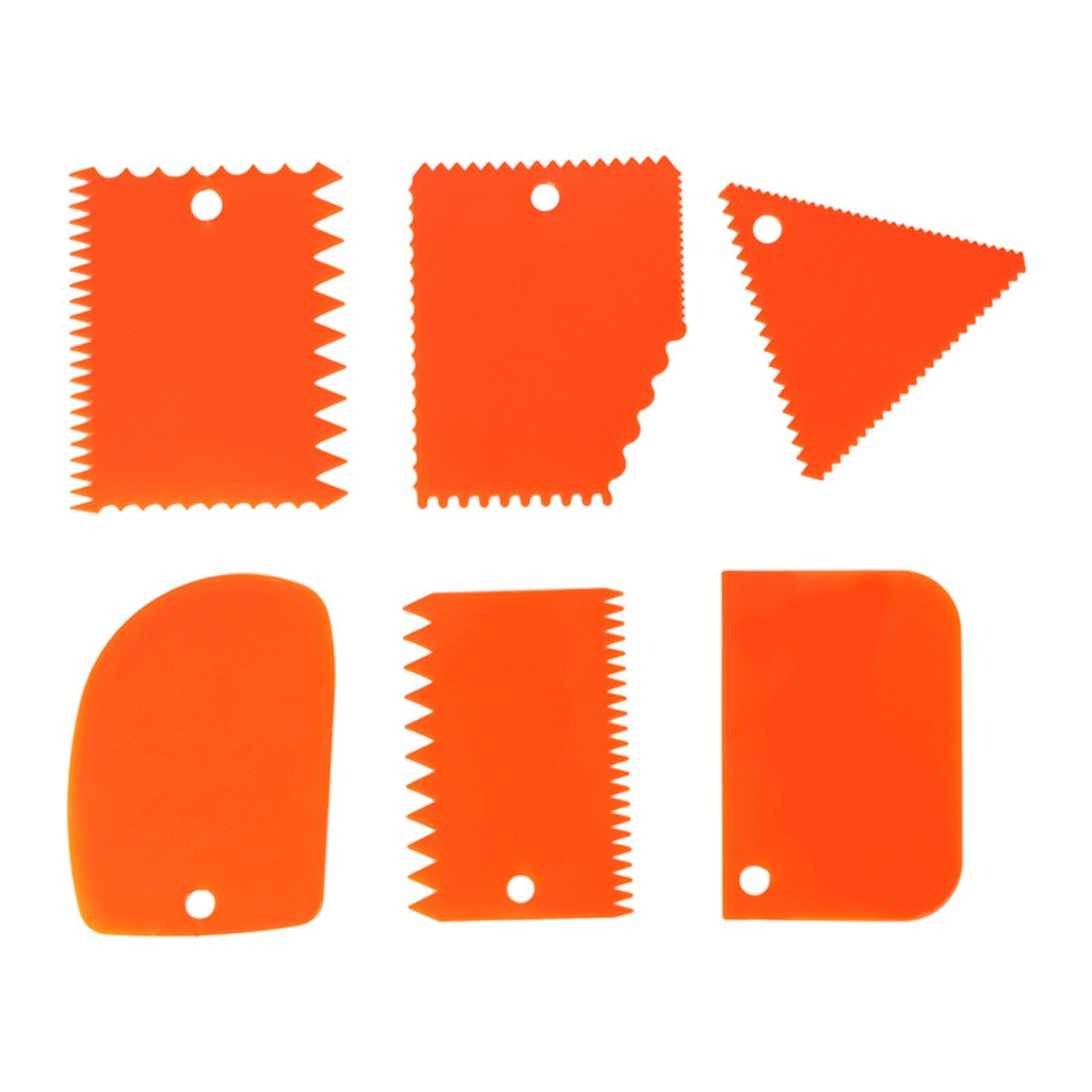 Magideal - 6X Pastel Más Liso Pastel De Glaseado Gadgets De Cocina Herramientas De Cerámica Herramienta De Borde De Cortador De Crema Para Principiantes Pasteles Naranja