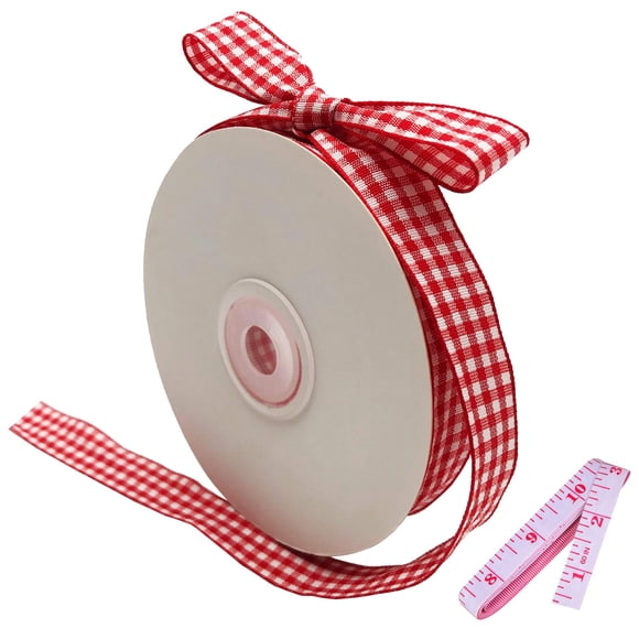 Cinta DAYEDZ 25 yd 1,6 cm Rojo/Blanco Gingham