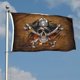 thumbnail image 2 of Bandera Cayyon Pirate Jolly Roger con forma de calavera, huesos cruzados, 90 x 150 cm, 2 of 4