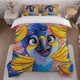 thumbnail image 1 of Blue Parrot Blue Print Duvet Cover Set Theme Bedding 3pcs Set Duvet Cover Pillowcase Set, 1 of 5