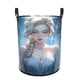 thumbnail image 1 of Frozen Princesa Elsa Cesta de lavandería de gran capacidad redonda con asa, bolsa para ropa sucia plegable, almacenamiento para dormitorio, baño y lavadero 44x35 cm, 1 of 6