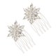 thumbnail image 5 of Peine del pelo nupcial Peinados del pelo de la novia de la boda con la flor de cristal de plata, 5 of 5