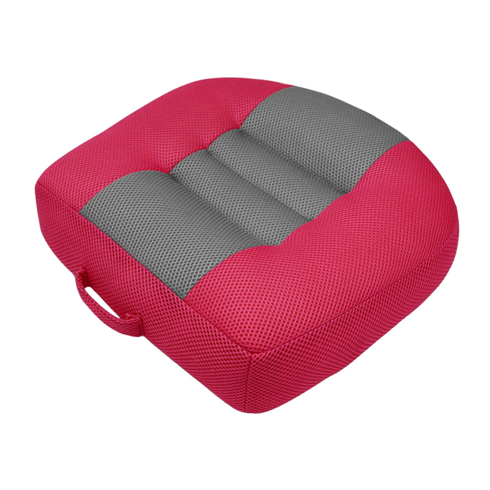 Magideal - Cojín Para Asiento Elevador De Coche, Cojín Para Asiento De Coche, Cojín De Malla Transpirable, Cojín Para Trasero, Mejora La Comodidad De Conducción Rosa Roja Y Gris.
