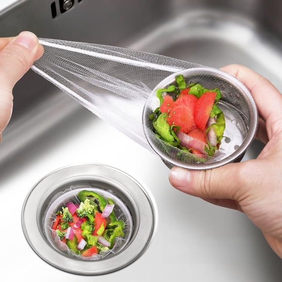 Bolsas de malla para colador de fregadero de cocina Fdovoiq, paquete de 300