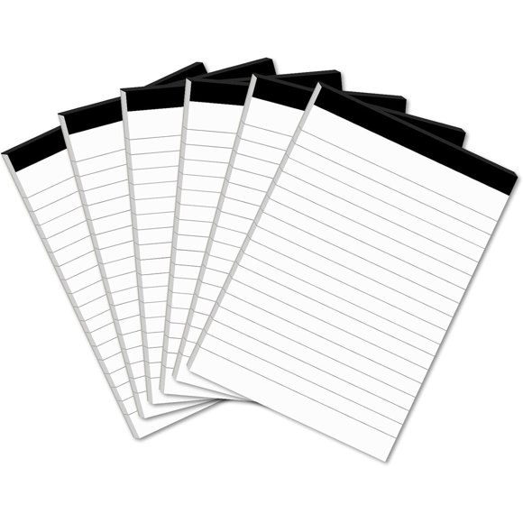 6 blocs de notas perforados, rayado universitario, 4 x 6 pulgadas