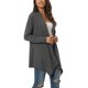 thumbnail image 4 of INSPIRE CHIC Cárdigan ligero de manga larga y frente abierto para mujer, primavera y otoño, casual, M Gris oscuro, 4 of 6
