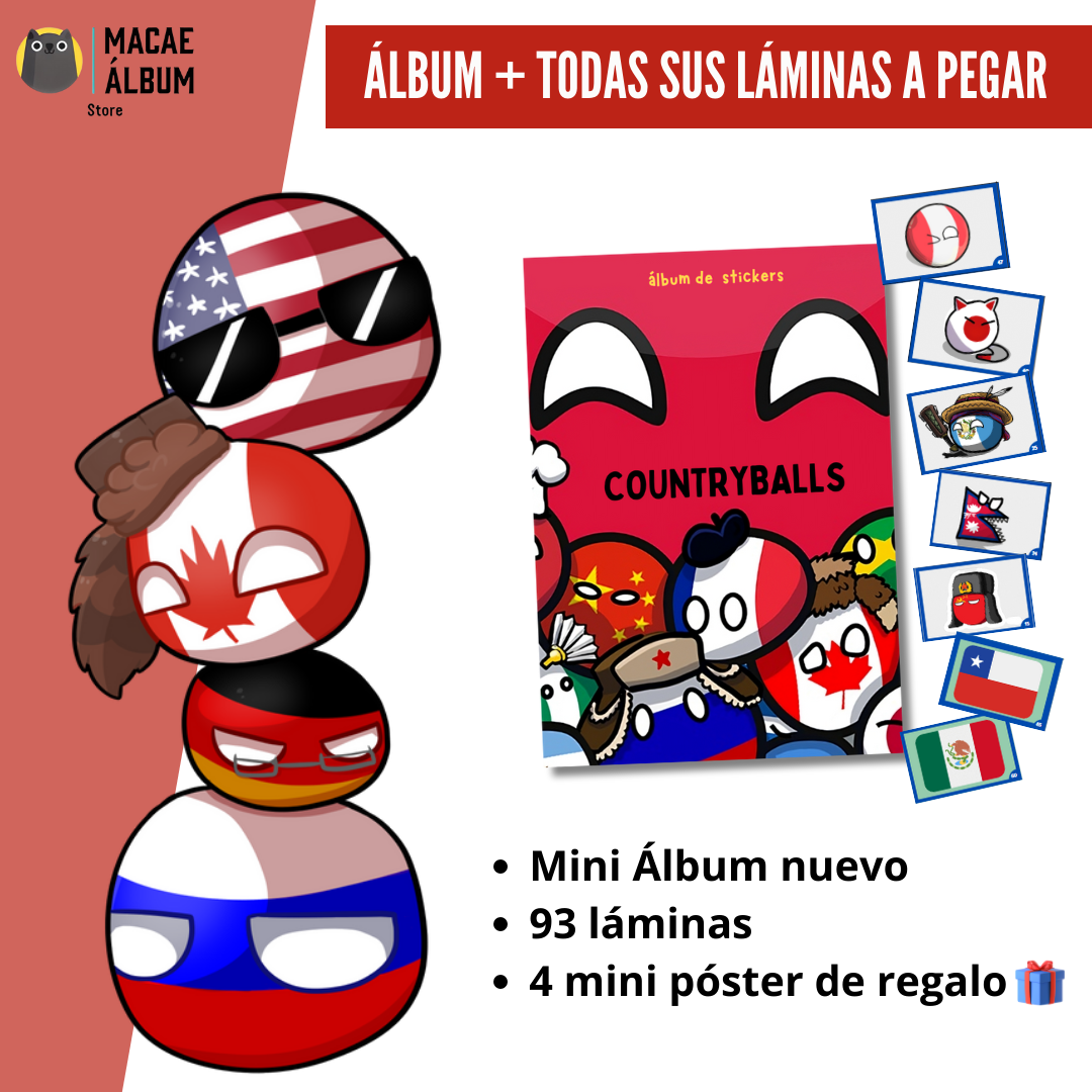 Macae - Mini Álbum Countryballs + Todas Sus Láminas A Pegar