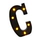 thumbnail image 1 of Letrero Con Letras Del Alfabeto Iluminado, Color Negro, Para Decoración De Pared Del Hogar, C, 5,16 X 8,58 X 1,57 Pulgadas, 1 of 3