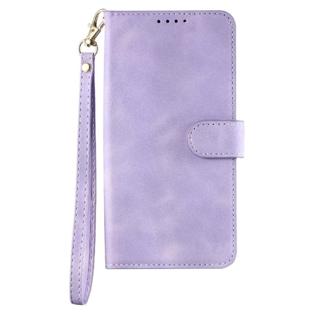 Funda Cartera para Xiaomi 15 Tapa con Ranuras, Soporte y Correa Morado