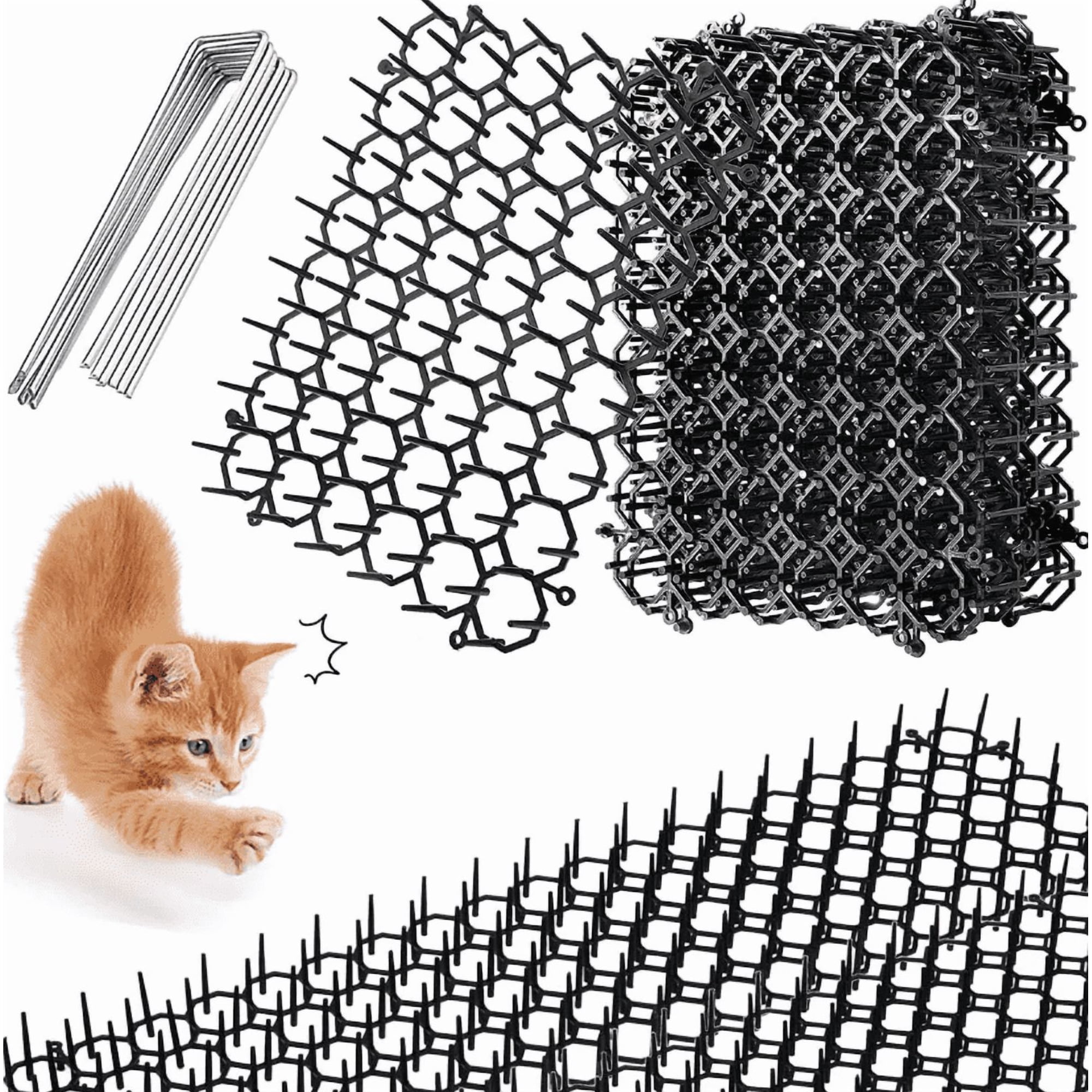12pcs Alfombrillas Repelentes Mascotas Anti-cat Pot Con 12 Clavos, Longitud total hasta 2,4 m
