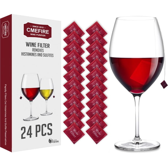 Bolsas filtrantes para vino Cmefire que eliminan sulfitos e histaminas, 24 piezas
