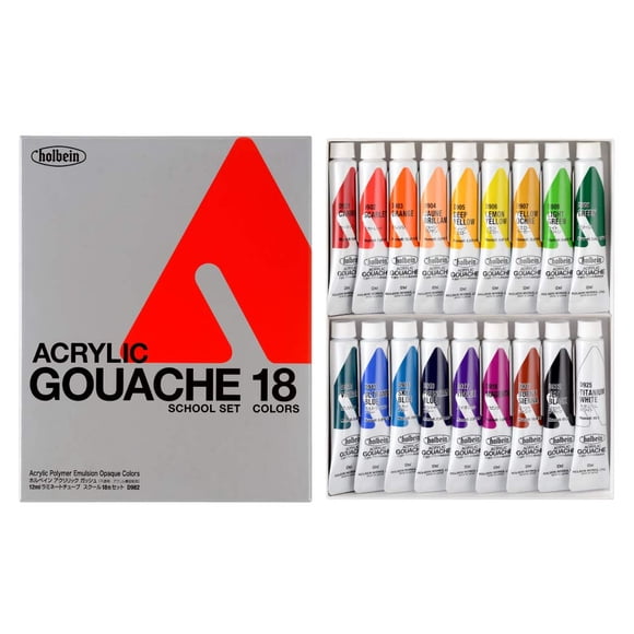 Gouache Holbein 18 tubos de 12 ml - Colores surtidos
