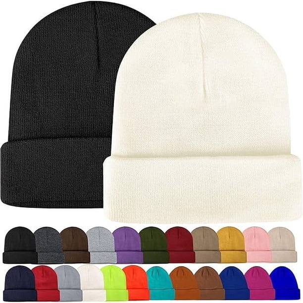 Gorros para hombre y mujer, paquete de 2, para otoño e invierno, unisex, cálidos, de punto, suaves, para esquí, CLT01