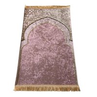 Bothyi - Oración Alfombra Decoración Poliéster Exquisito Antideslizante Para Eid Travel Meditation Pink