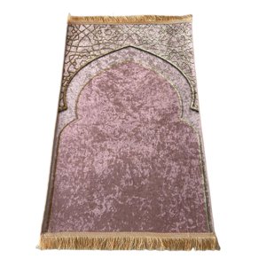 Bothyi - Oración Alfombra Decoración Poliéster Exquisito Antideslizante Para Eid Travel Meditation Pink