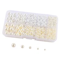 Bothyi - Cuentas De Perlas Artificiales Sin Agujero 4/5/6/8/10Mm Para Sombreros Ropa De Dispersión De Mesa Blanco Beige