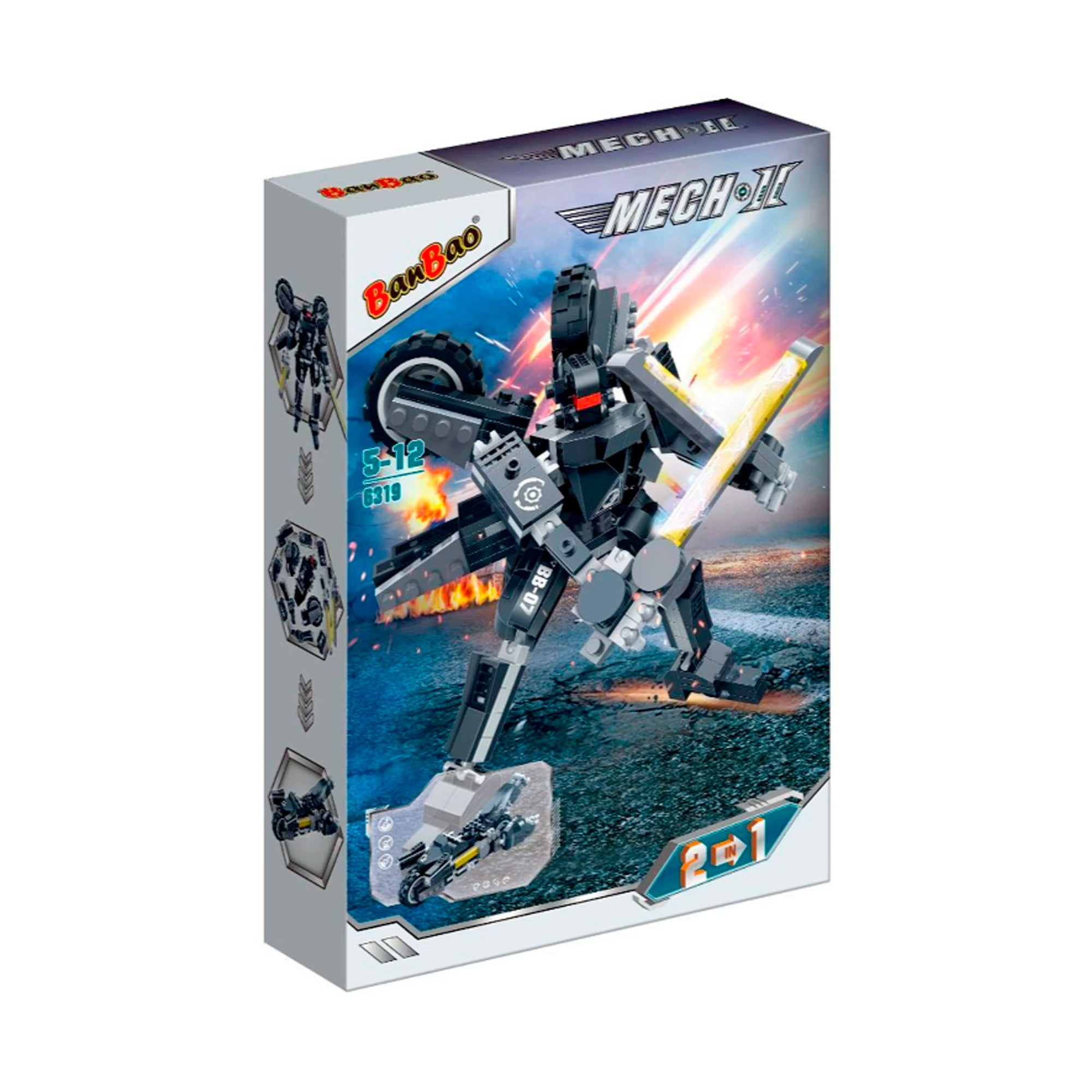 Set De Bloques De Construcción Robot Mech Ii 2 En 1 Negro Banbao