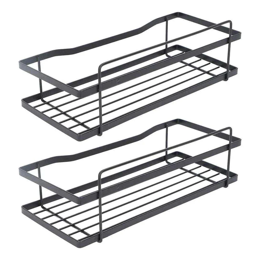 Javimate - Set 2 Organizadores De Ducha Negro