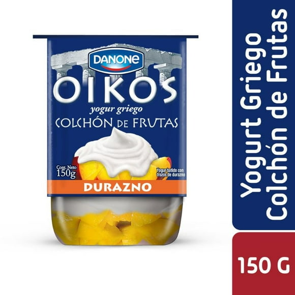 Yoghurt Griego Colchón de frutas Durazno Pote, 150 g