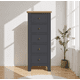 thumbnail image 1 of Cómoda "Kull" Minimalista 5 Cajones Mueble de Madera Slim - Gris Grafito - 55x40x120 cm, 1 of 3