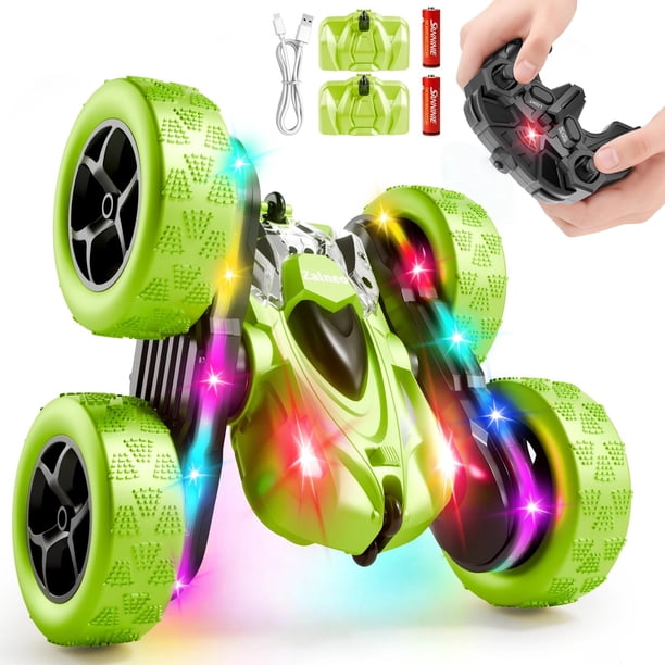 Auto acrobático RC Zalneo 4WD con volteretas de 360° y doble cara con barra de luz LED
