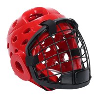 Magideal - Casco De Taekwondo, Casco De Hockey Sobre Hielo, Casco Portátil Y Transpirable Para Artes Marciales, Casco De Karate Para Kickboxing Y Sparring. Rojo