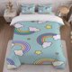 thumbnail image 1 of Rainbow Clouds Wallpaper Printed Duvet Cover Set Themed Bedding Three-Piece Set, 1 of 5