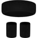 thumbnail image 1 of Juego de 3 muñequeras deportivas para hombre y mujer, de tela de rizo que absorben la humedad, suaves para hacer ejercicio, tenis y baloncesto (negro), 1 of 7