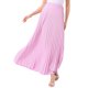thumbnail image 4 of INSPIRE CHIC Falda Plisada para Mujer con Cintura Alta Elástica y Cinturón, Falda Maxi de Línea A Fluida L Rosa Rosa, 4 of 6