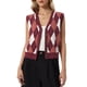 thumbnail image 1 of INSPIRE CHIC Top de Chaleco de Suéter para Mujer sin Mangas con Cuello en V, Rombos, Botones, Cárdigan Casual S Burdeos, 1 of 6
