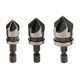 thumbnail image 1 of 3pc 1/4" Hex 12, 16,19mm Juego De Brocas Avellanadoras Para Madera Y Metal, 1 of 4